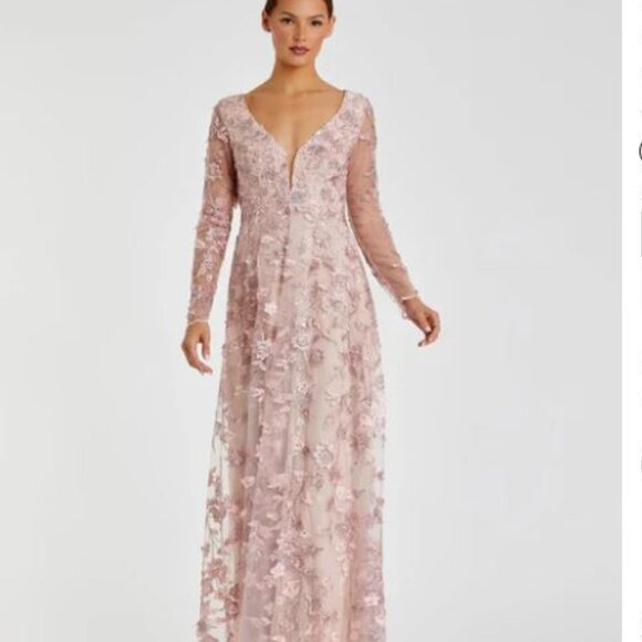 NWTMac DuggalFloral Illusion DressRose PinkSz 4